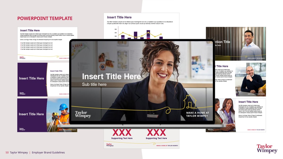 Visuals of how a PowerPoint template might look
