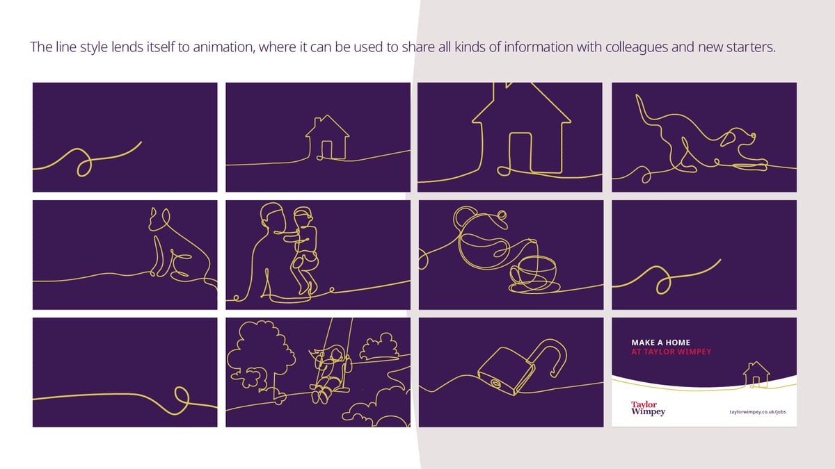 A storyboard using an illustrative style